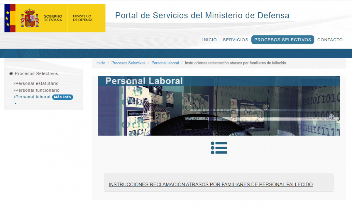 Portal de Servicios del Ministerio de Defensa