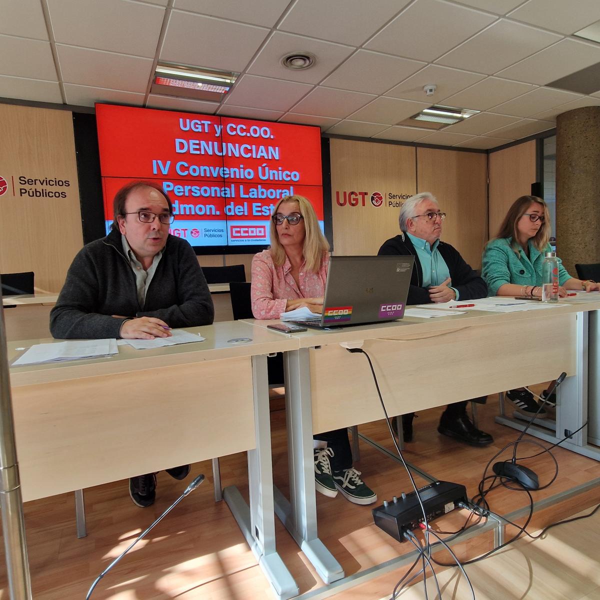 Rueda de prensa para la eliminación de la brecha salarial dentro de la AGE en la negociación del V Convenio Único del personal laboral