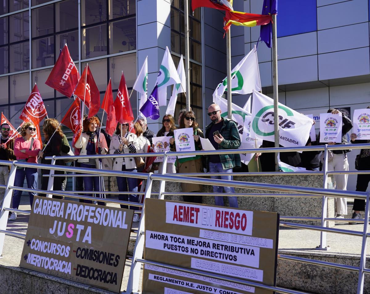 Concentración de personal de AEMET en Cantabria 19-03-2026