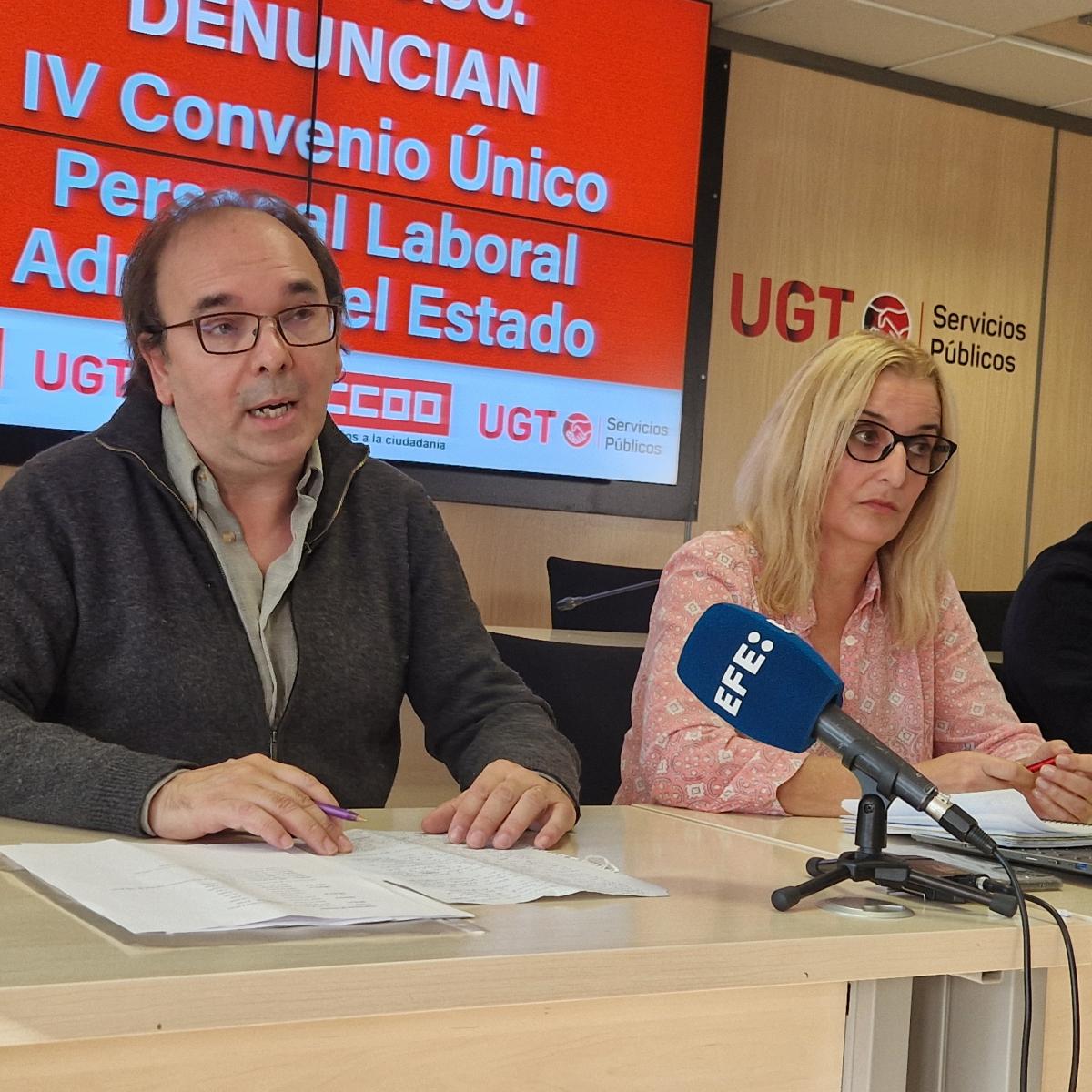 Rueda de prensa para la eliminación de la brecha salarial dentro de la AGE en la negociación del V Convenio Único del personal laboral
