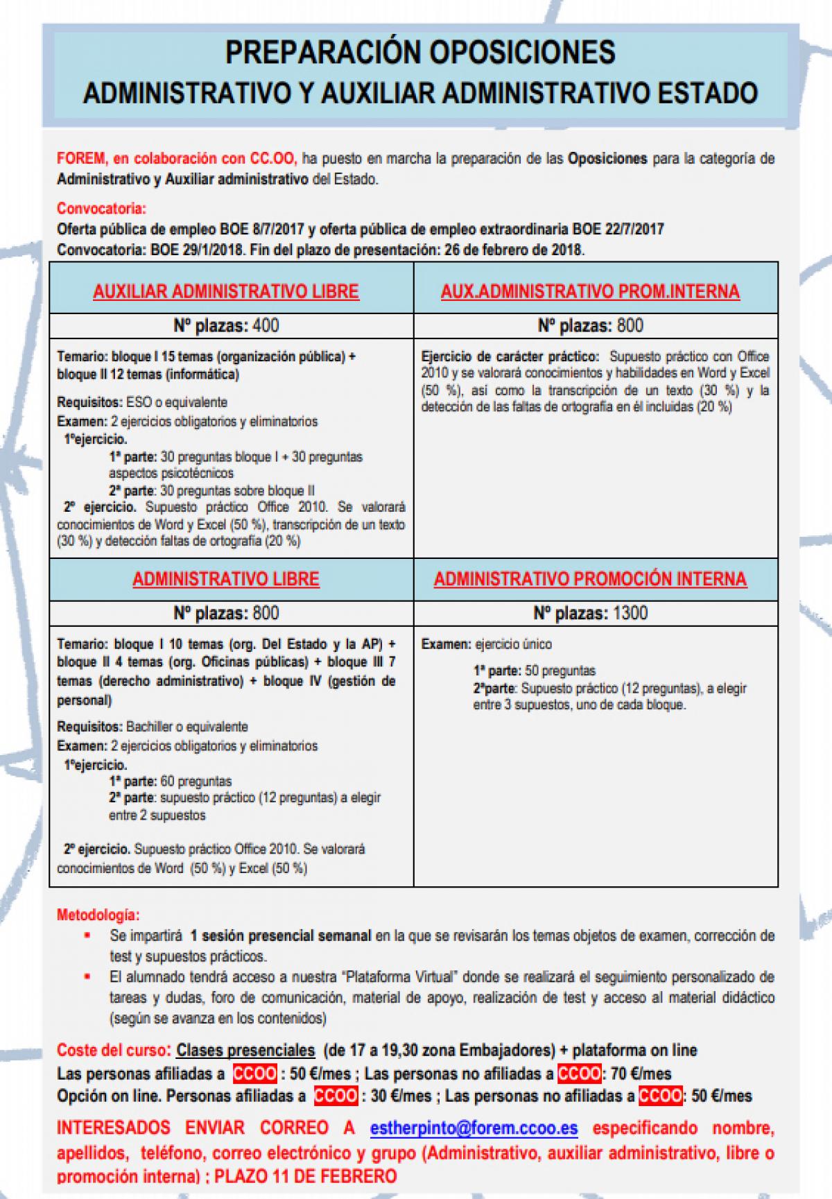 Preparación oposiciones