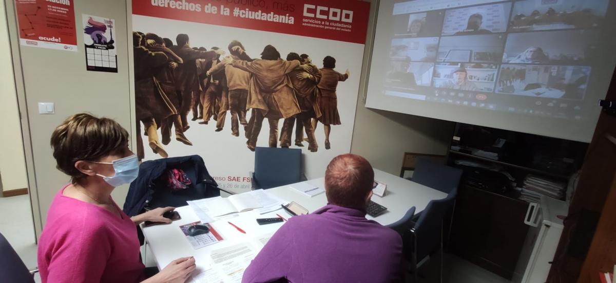 Asamblea con CCOO Galicia por videoconferencia.