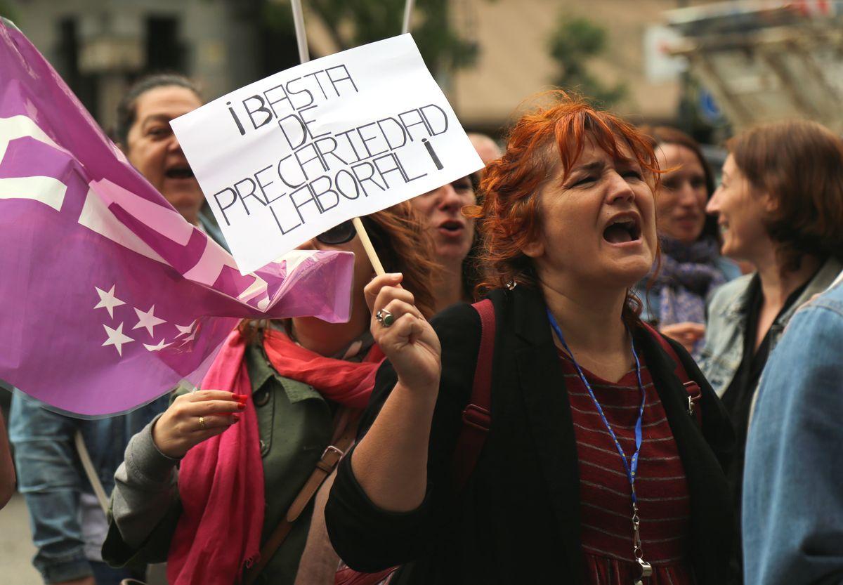 Concentración de la plantilla del 010-Línea Madrid