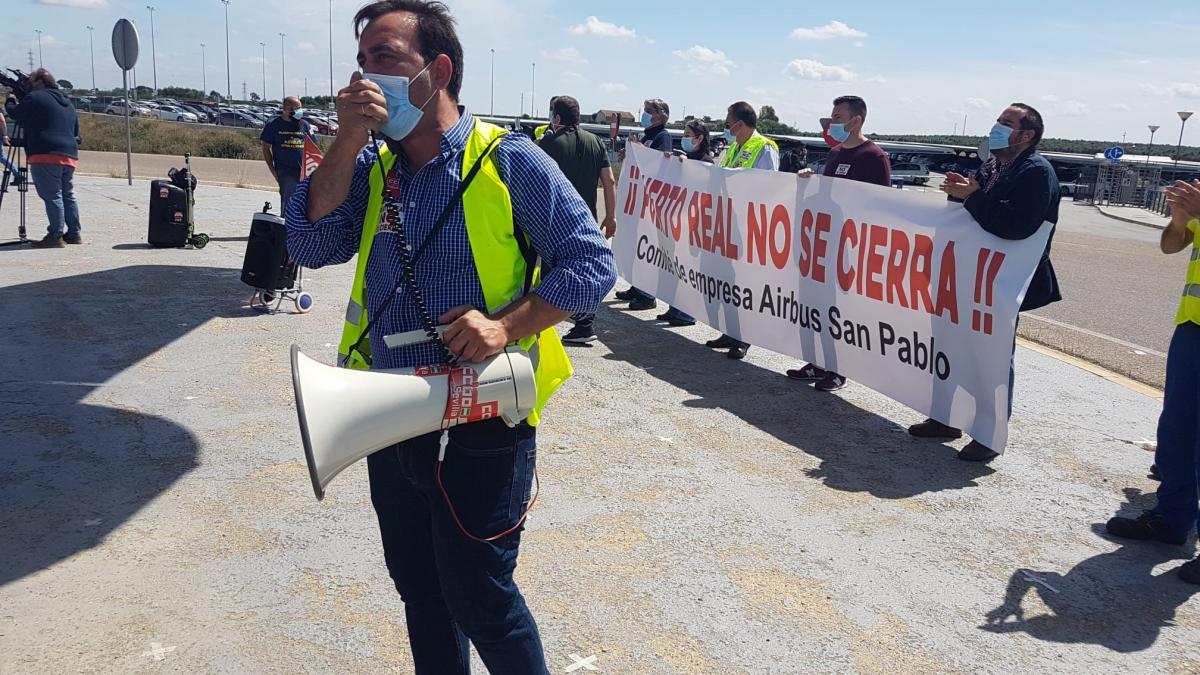 Protesta contra el cierre de Airbus Puerto Real