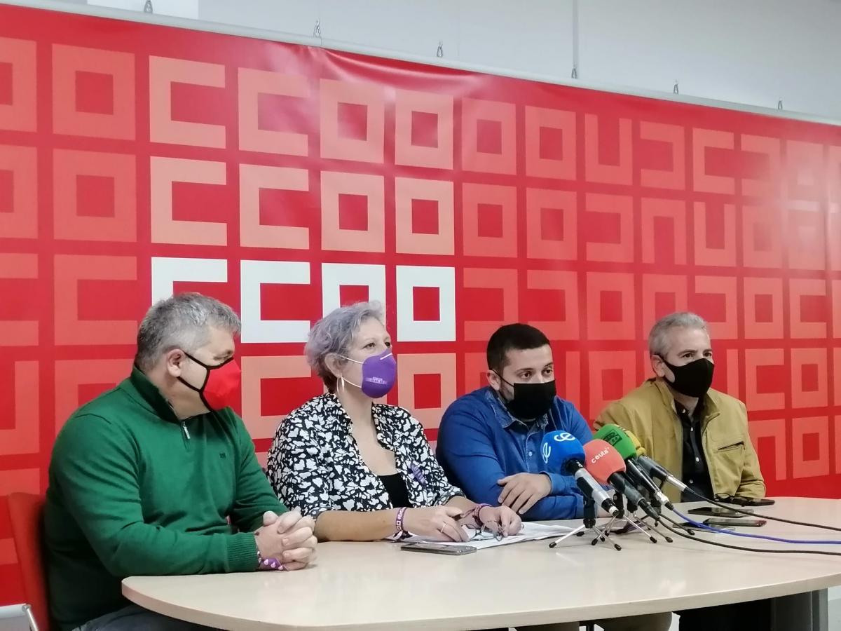 Rueda de prensa de CCOO en Ceuta, campaña #IndemnizaciónPorResidenciaAGE
