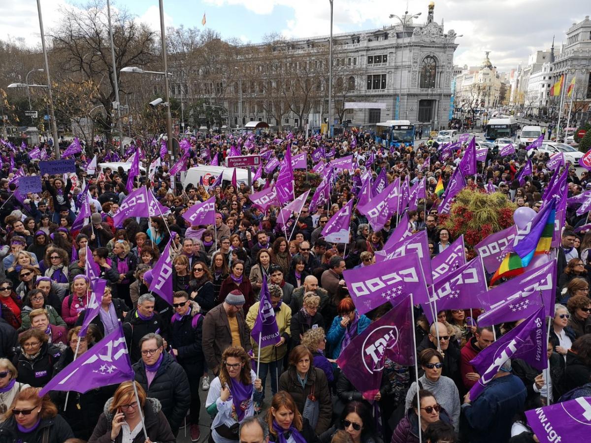 8M Día Internacional de la Mujer Trabajadora, concentración en Cibeles