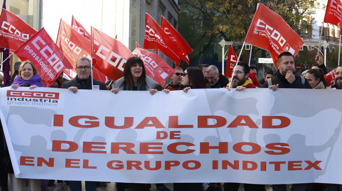 Concentración de esta mañana en el centro de Madrid