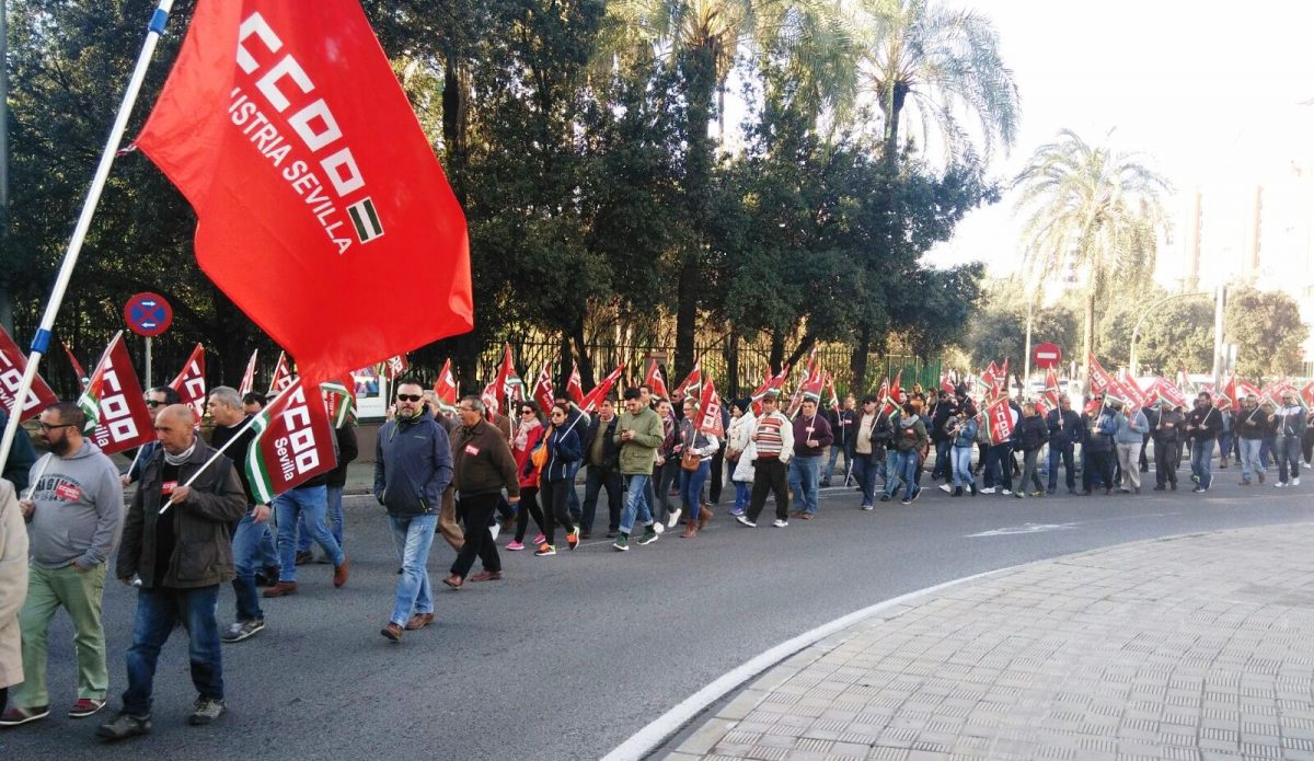 Manifestación de trabaajdores del campo en Sevilla.