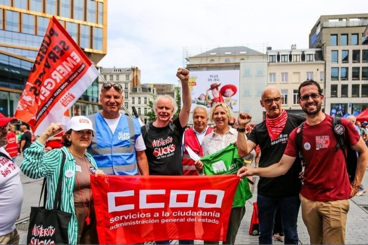 En Bruselas defendiendo los servicios públicos