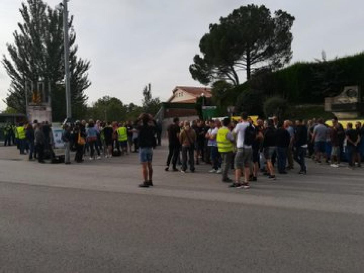 Concentración de trabajadores de General Cable en Manlleu