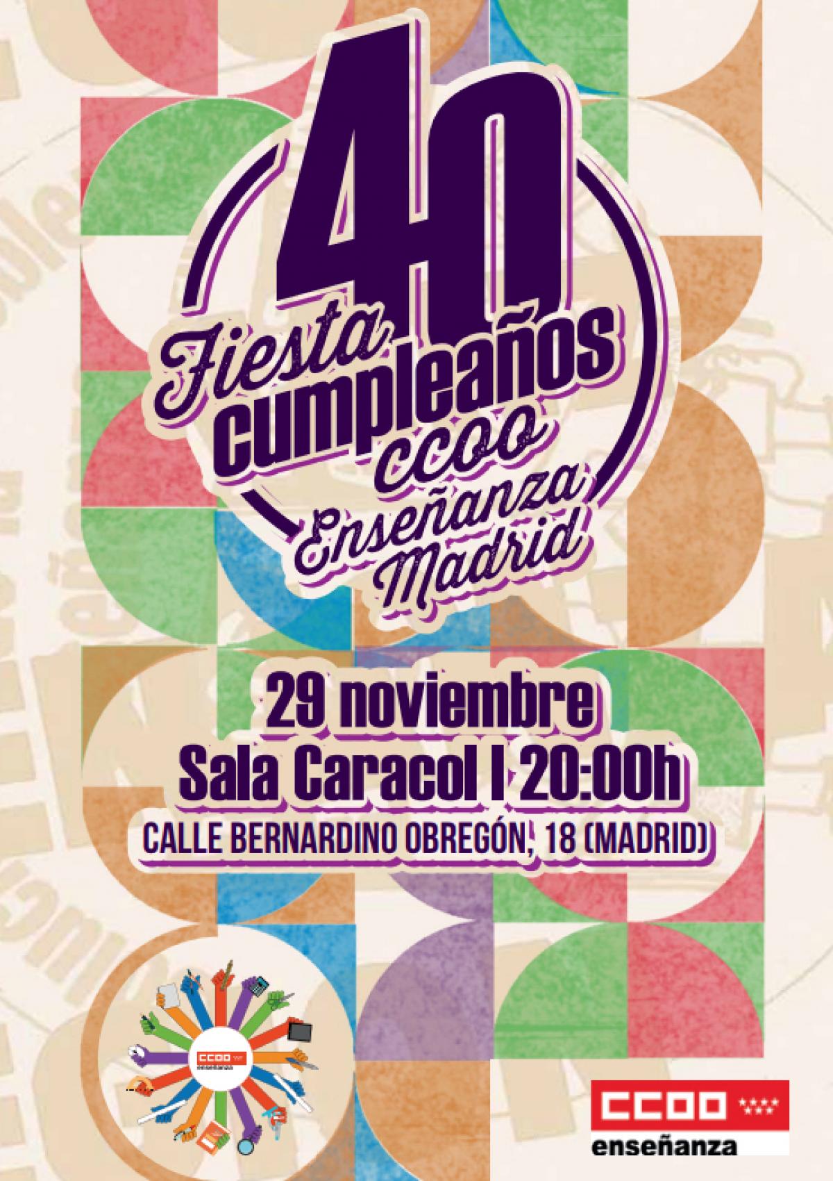 40 aniversario federación de enseñanza de CCOO Madrid