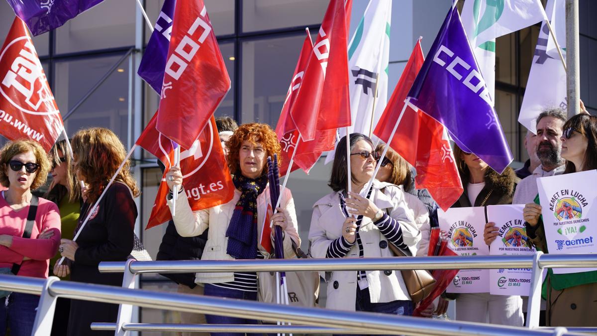 Concentración de personal de AEMET en Cantabria 19-03-2026