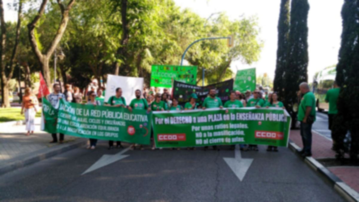 Manifestación en Leganés contra la política educativa del Gobierno regional