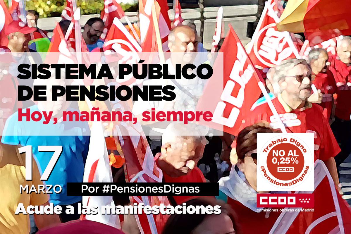 Cartel movilización pensiones