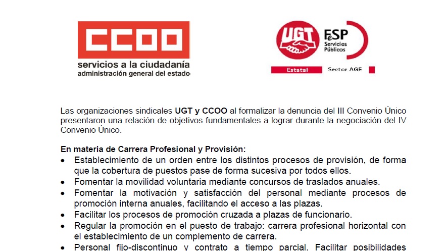 Propuesta UGT CCOO Provisión y Carrera Profesional