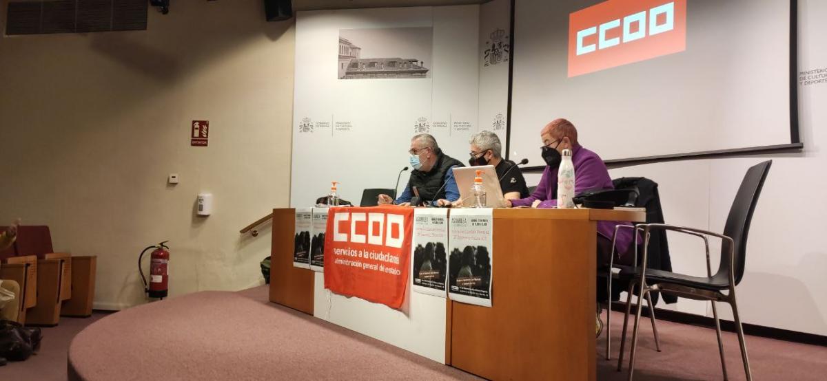 Asamblea informativa de CCOO en salón de ctos de la calle San Marcos, 40 en el Ministerio de Cultura.