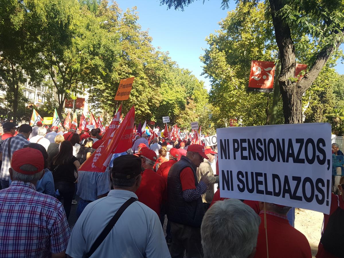Las marchas por pensiones dignas, organizadas por CCOO y UGT