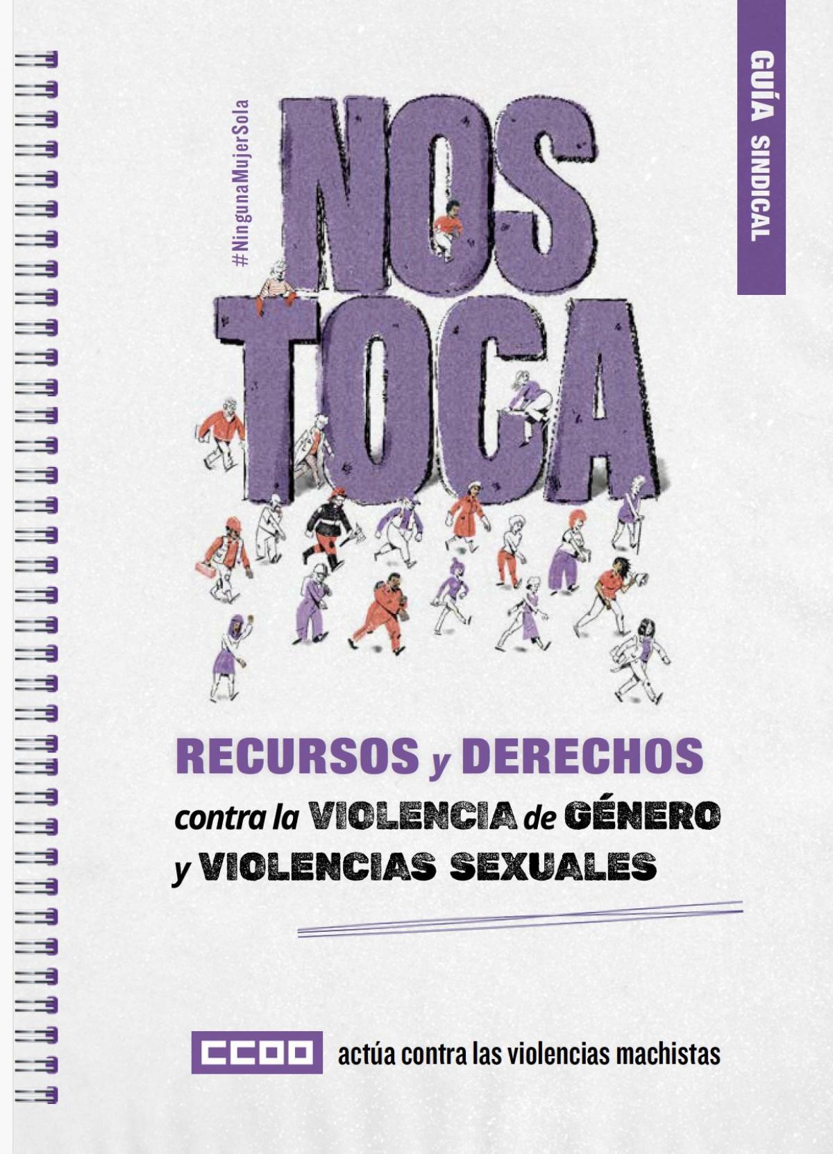 Portada de la Guía Sindical de recursos y derechos contra la violencia de género y violencias sexuales.