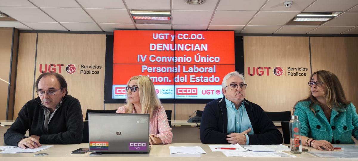 Rueda de prensa para la eliminación de la brecha salarial dentro de la AGE en la negociación del V Convenio Único del personal laboral