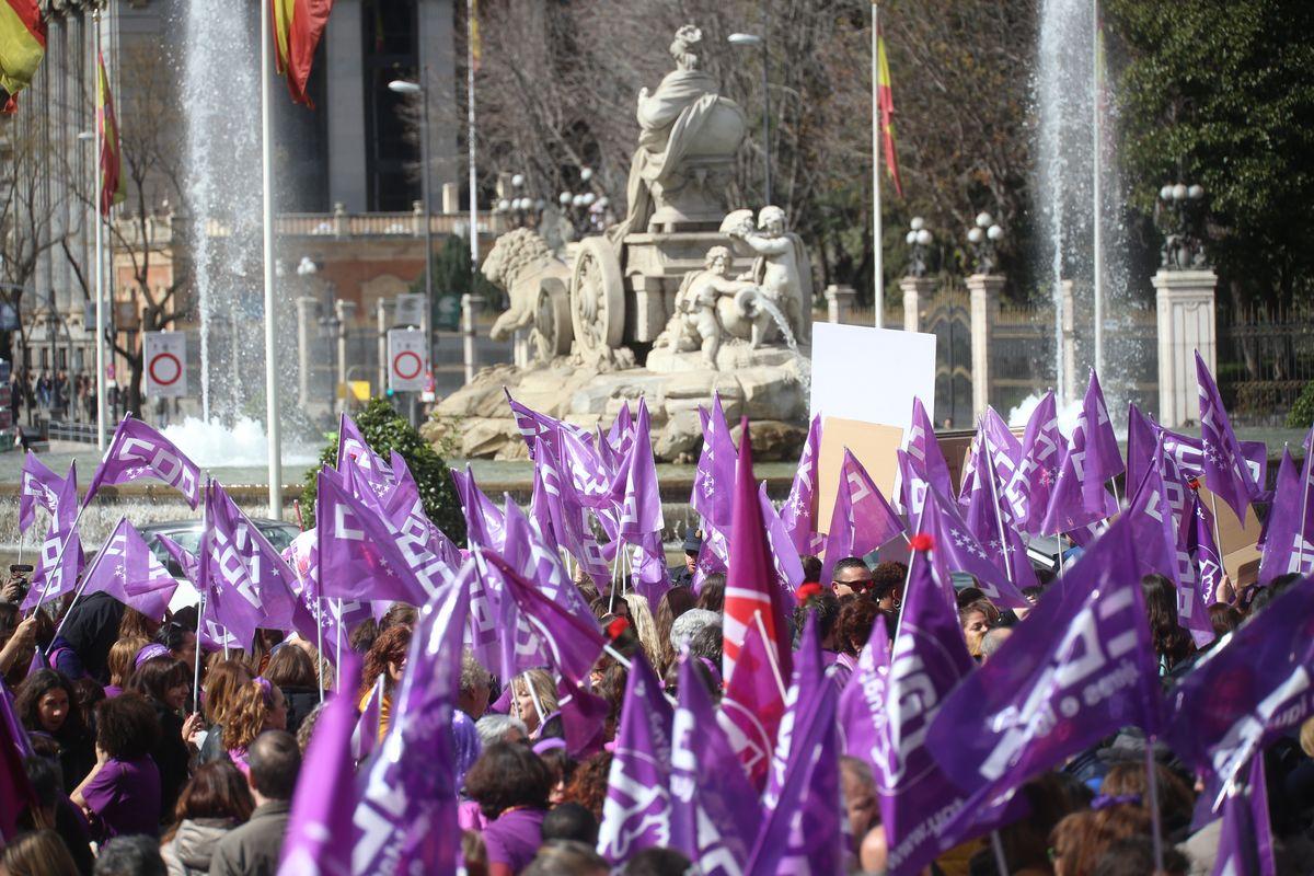 8M Día Internacional de la Mujer Trabajadora, concentración en Cibeles