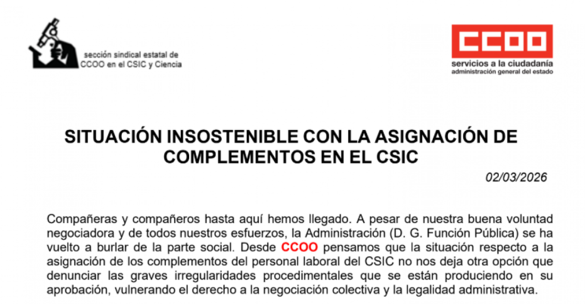 Situación insostenible en el CSIC