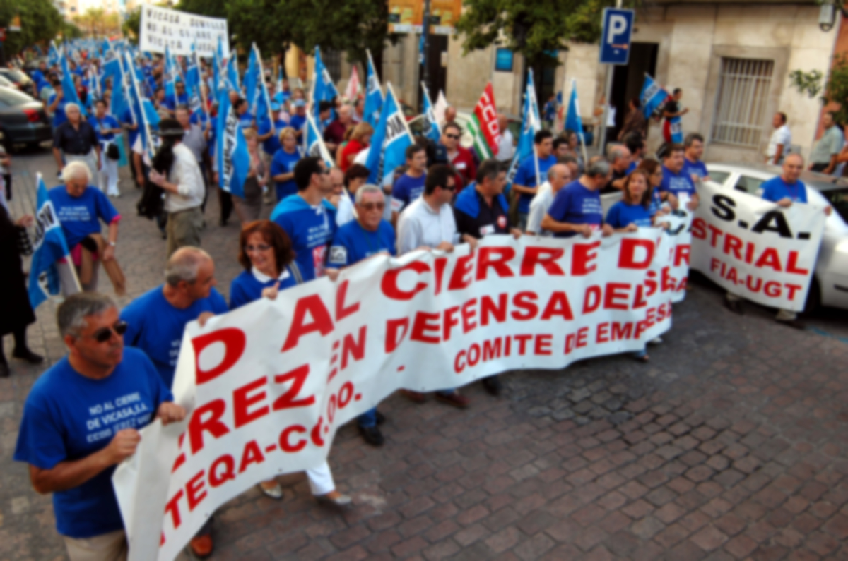 Movilización de trabajadores y trabajadoras de Vicasa Jerez. Foto de archivo