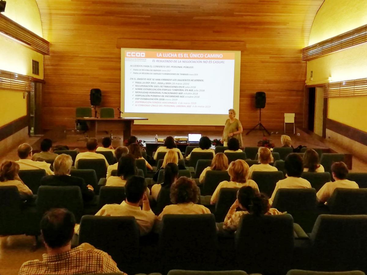 Asamblea de CCOO en el Centro Recuperación de Personas en IMSERSO de Albacete