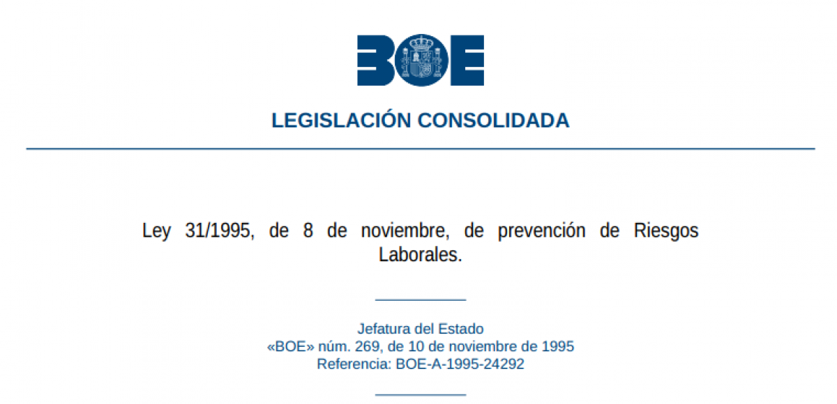 Ley de Prevención de Riesgos Laborales