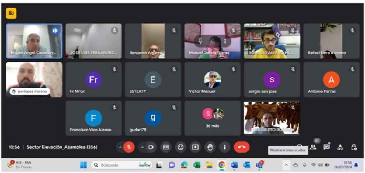 La reunión de elevación se hizo por videollamada