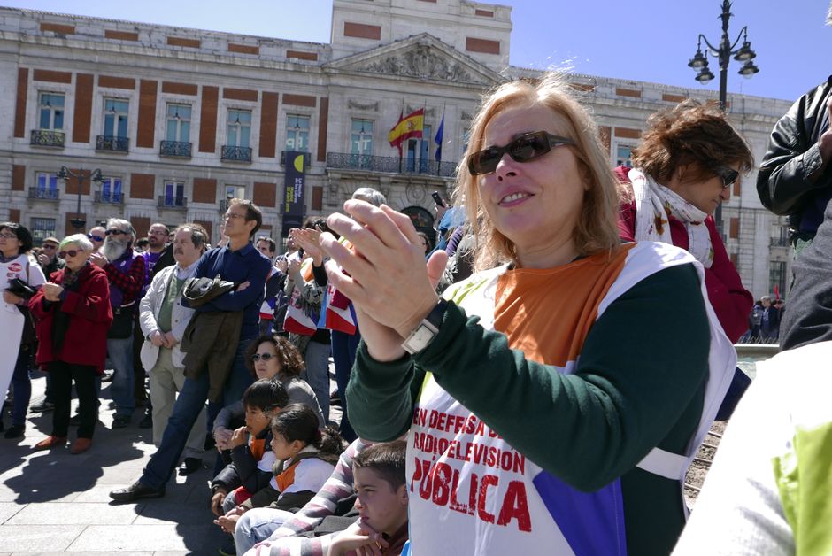 Manifestación de ex trabajadores de Telemadrid 9/4/2016