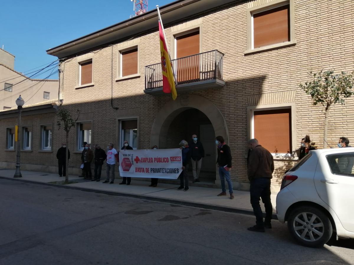 Concentración en Monzón (Huesca) contra la privatización de los canales del Ebro