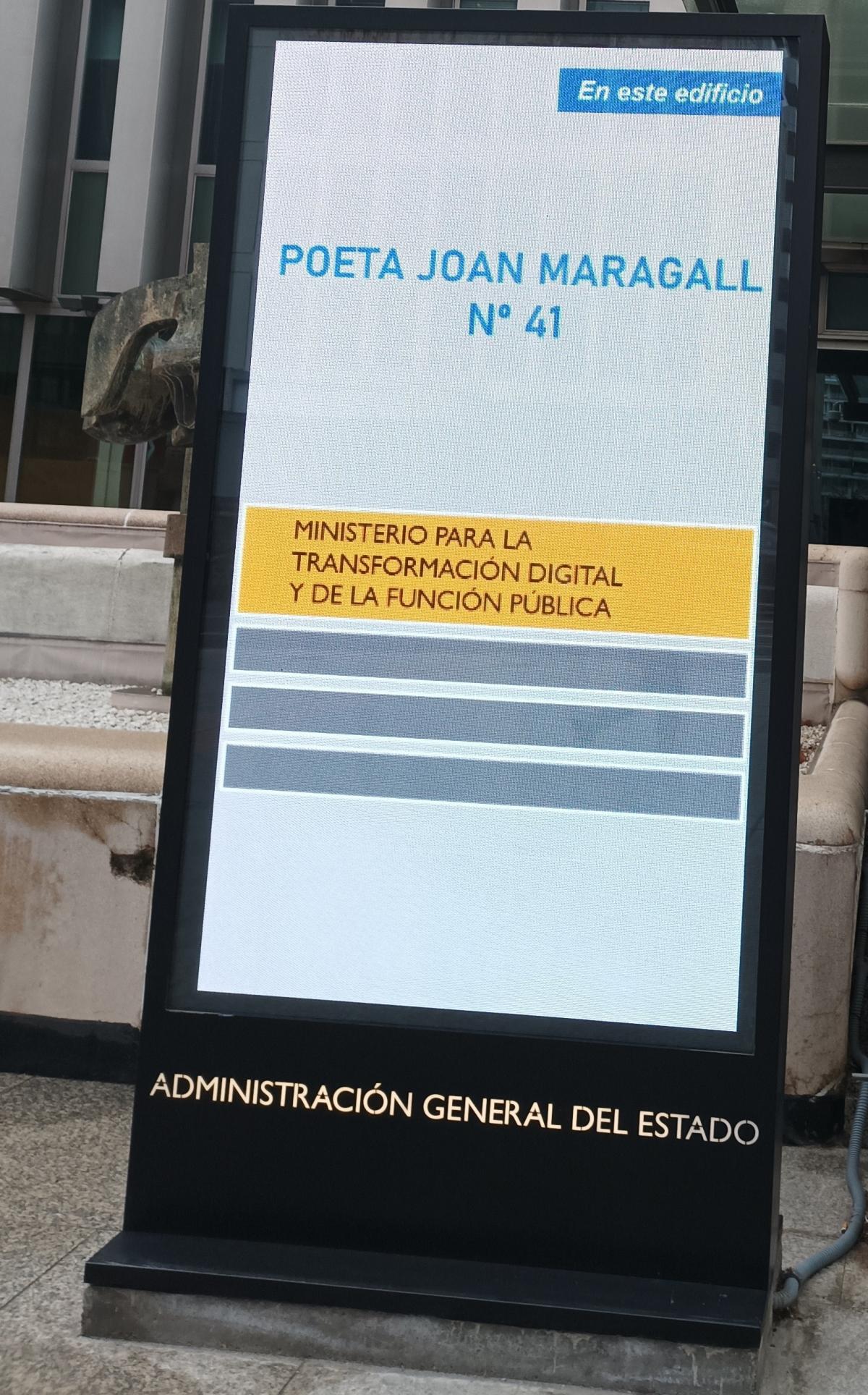 Sede del Ministerio en Poeta Joan Maragall