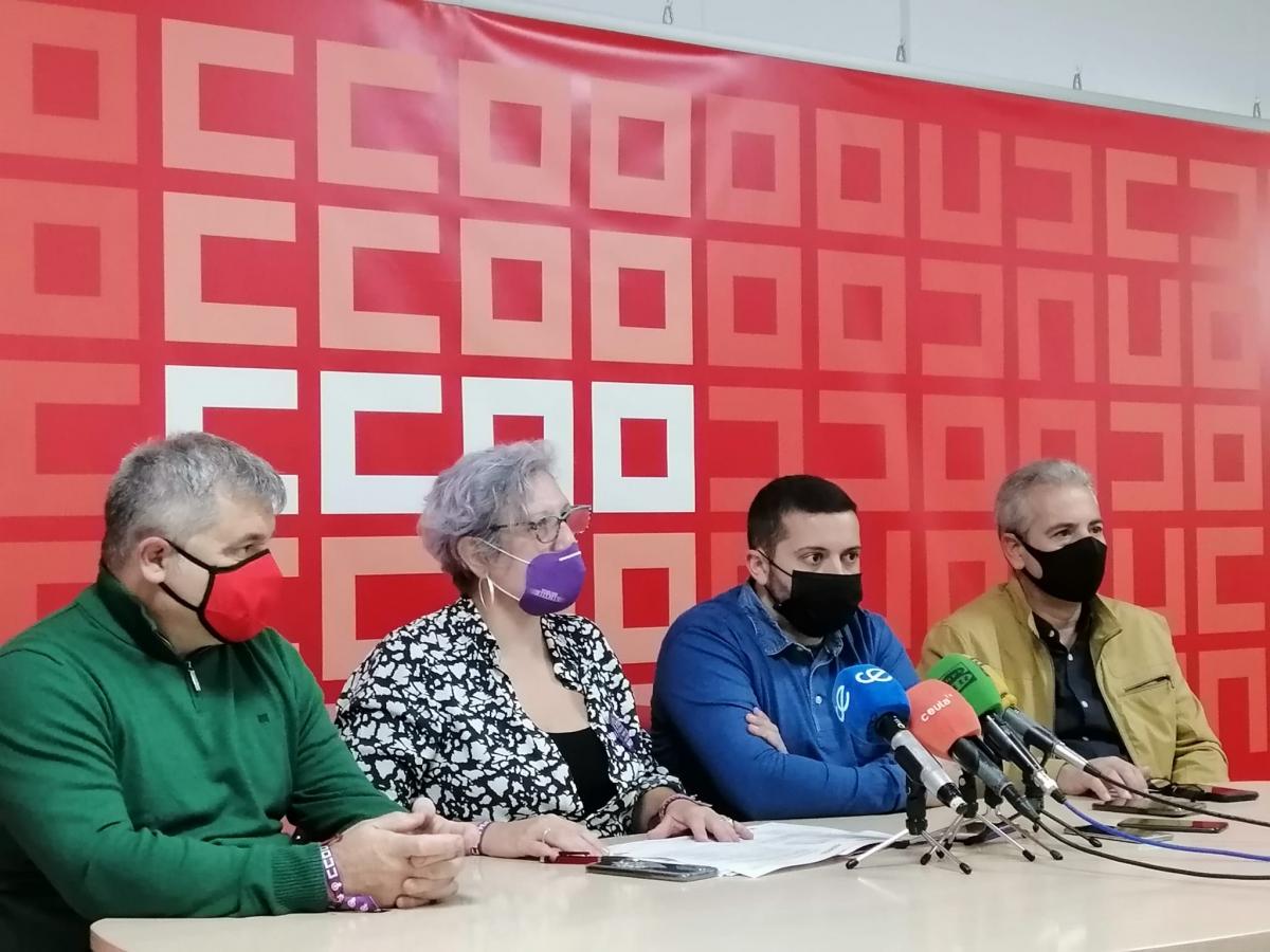 Rueda de prensa de CCOO en Ceuta, campaña #IndemnizaciónPorResidenciaAGE