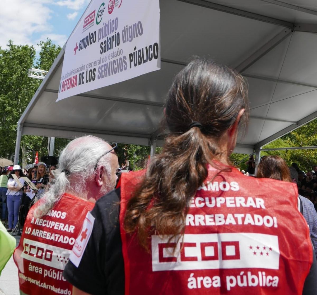 Organización del acto de 27 de mayo en Plaza de Oriente de Madrid