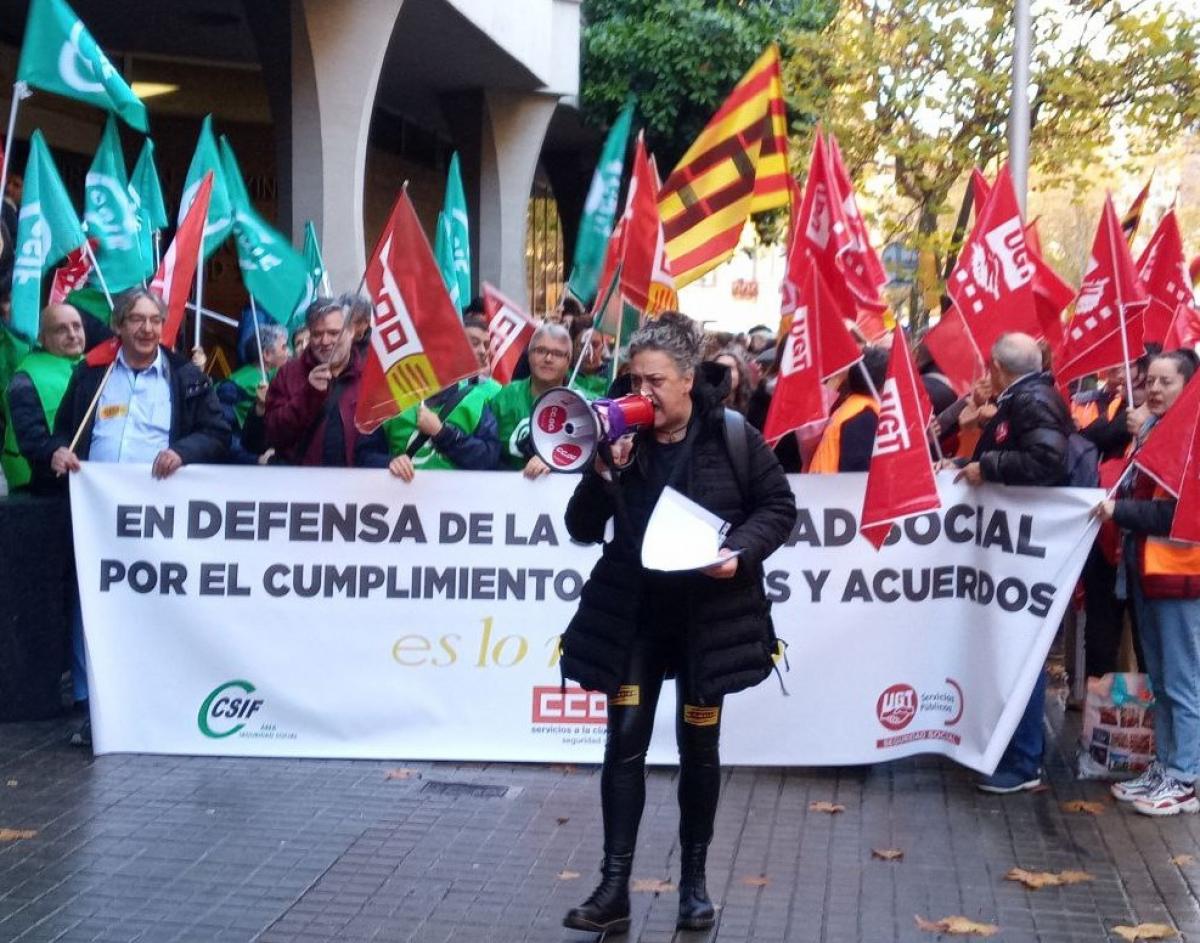 Movilización de trabajadores y trabajadoras de la Seguridad Social de Barcelona