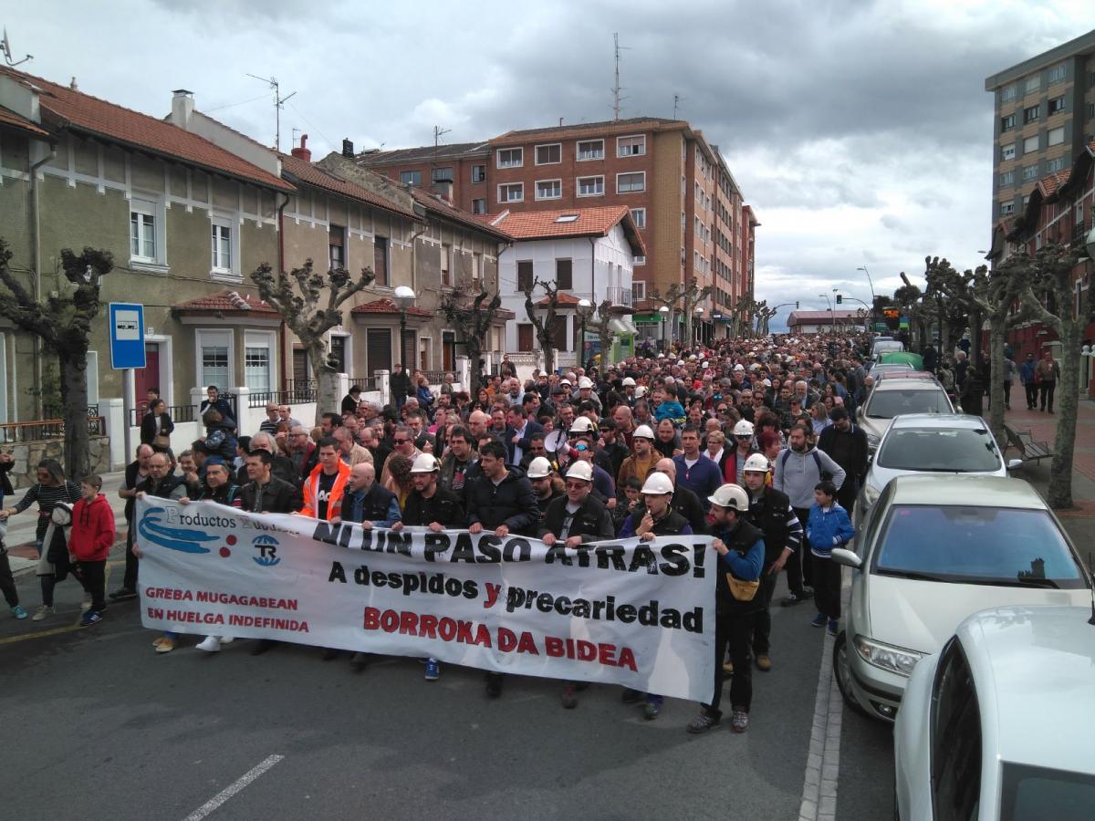 Manifestación en Sestao de Productos Tubulares