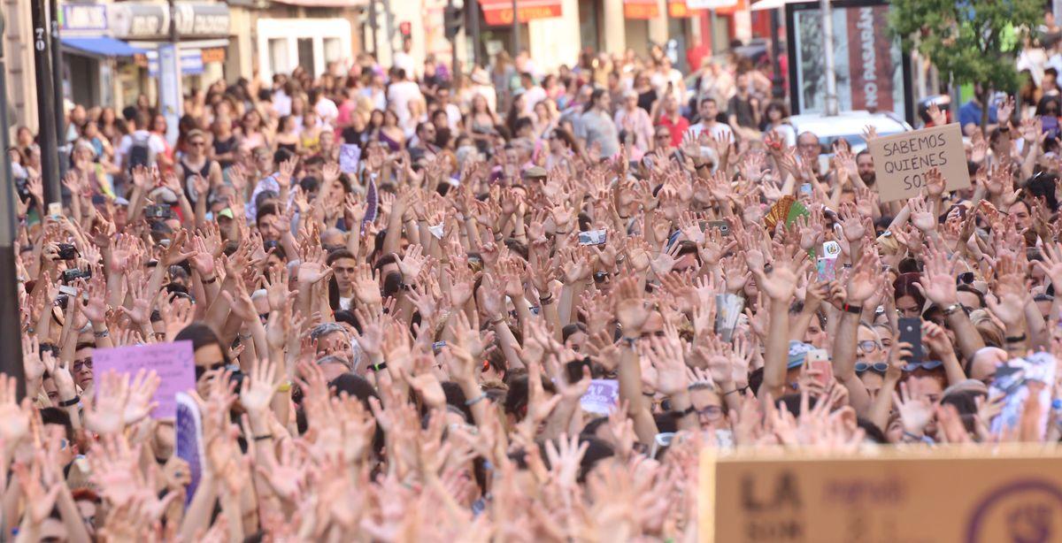 Protesta contra la libertad condicional de La Manada, Madrid 22-6-2018