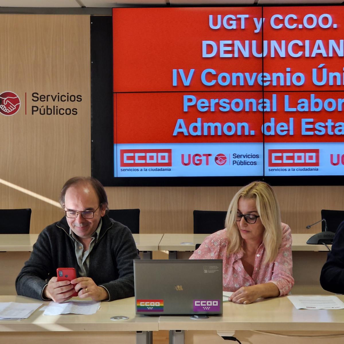 Rueda de prensa para la eliminación de la brecha salarial dentro de la AGE en la negociación del V Convenio Único del personal laboral