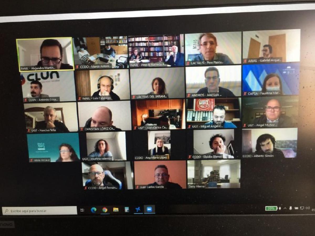 Reunión telemática del convenio estatal de Industria Láctea