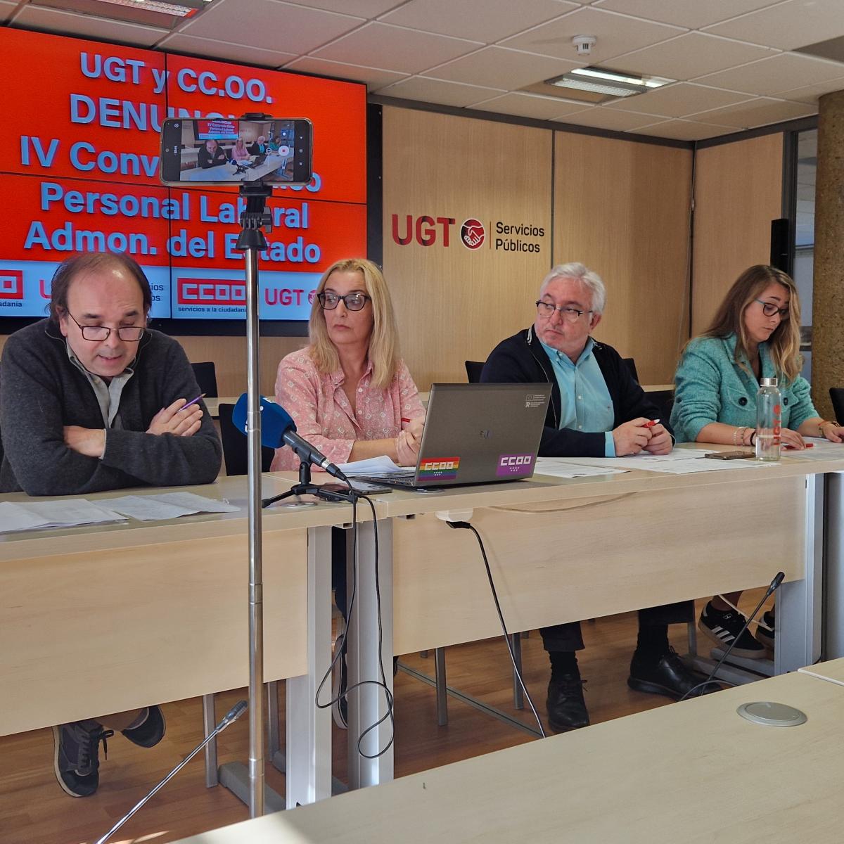 Rueda de prensa para la eliminación de la brecha salarial dentro de la AGE en la negociación del V Convenio Único del personal laboral