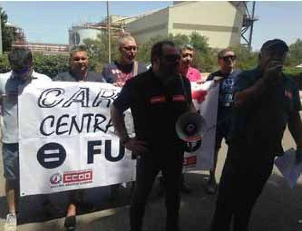 Concentraciones en la central térmica de Andorra