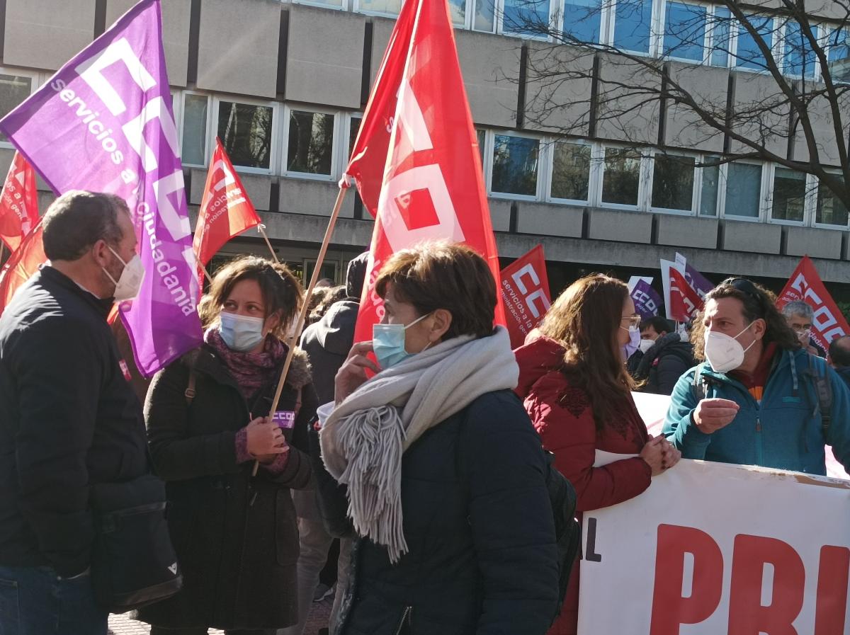 Manifestación CCOO, 27 de enero de 2022, en las sedes de Función Pública de la AGE.