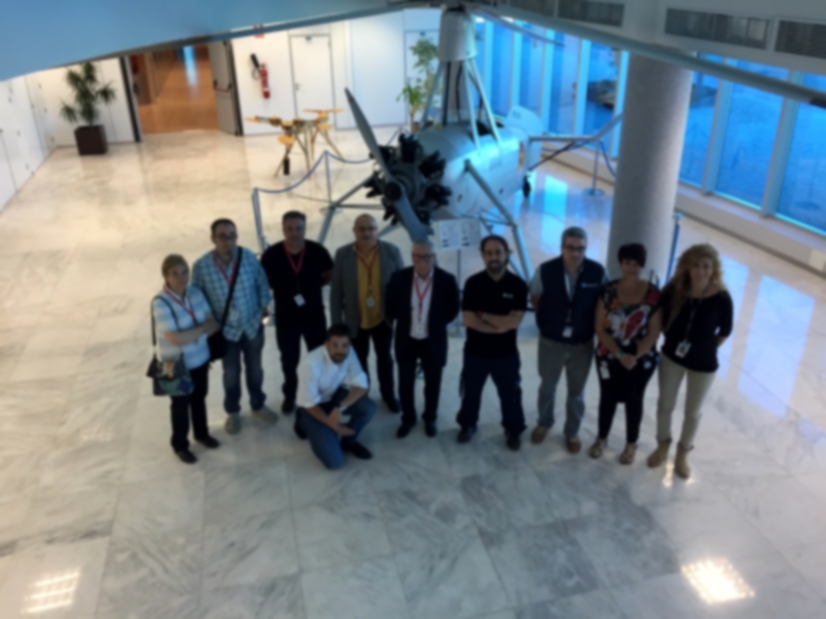 Delegación de CCOO durante la visita de ayer a Airbus Helicopter