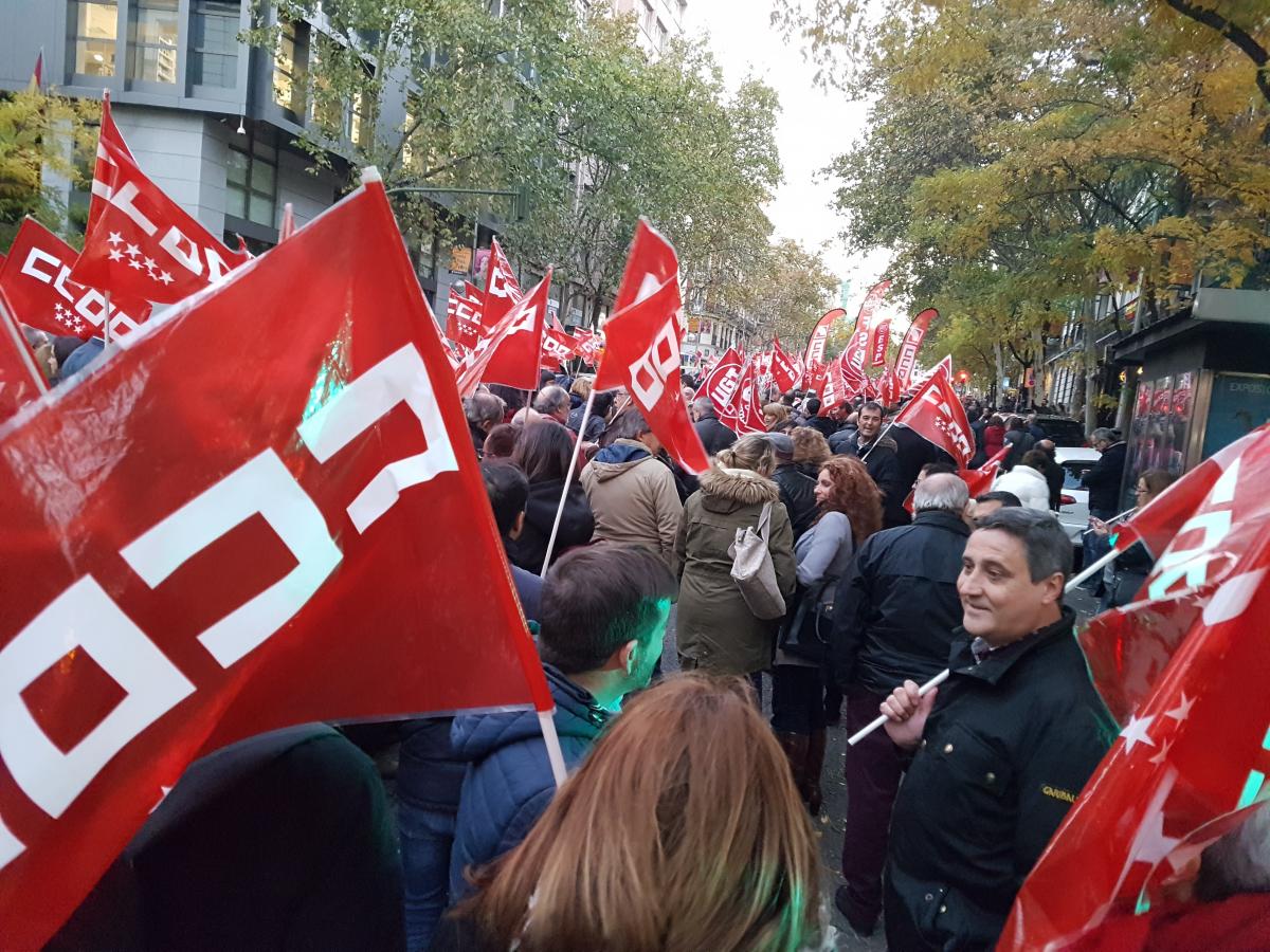 Manifestación 29N a su paso por Génova