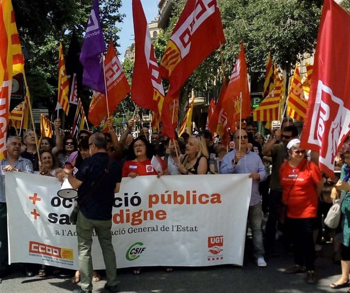 Concentración en Barcelona en defensa de los Servicios Públicos (12/6/2018)