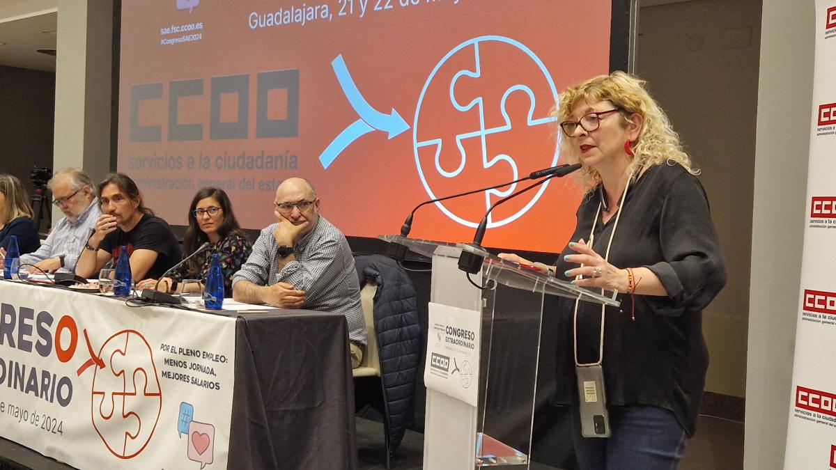 Juana olmeda en el Congreso Extraordinario SAE FSC-CCOO Guadalajara 2024