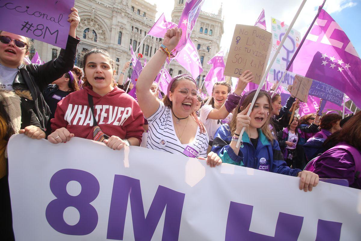 8M Día Internacional de la Mujer Trabajadora, concentración en Cibeles