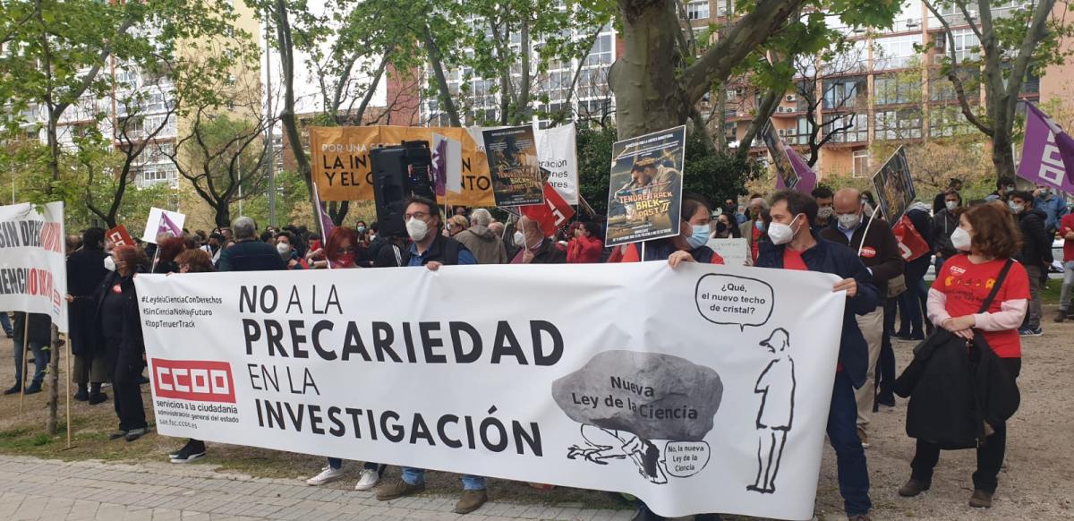 Concentración contra la reforma de la Ley de Ciencia (Madrid).
