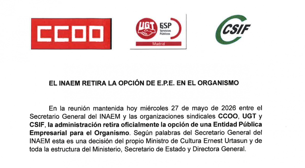 Comunicado INAEM