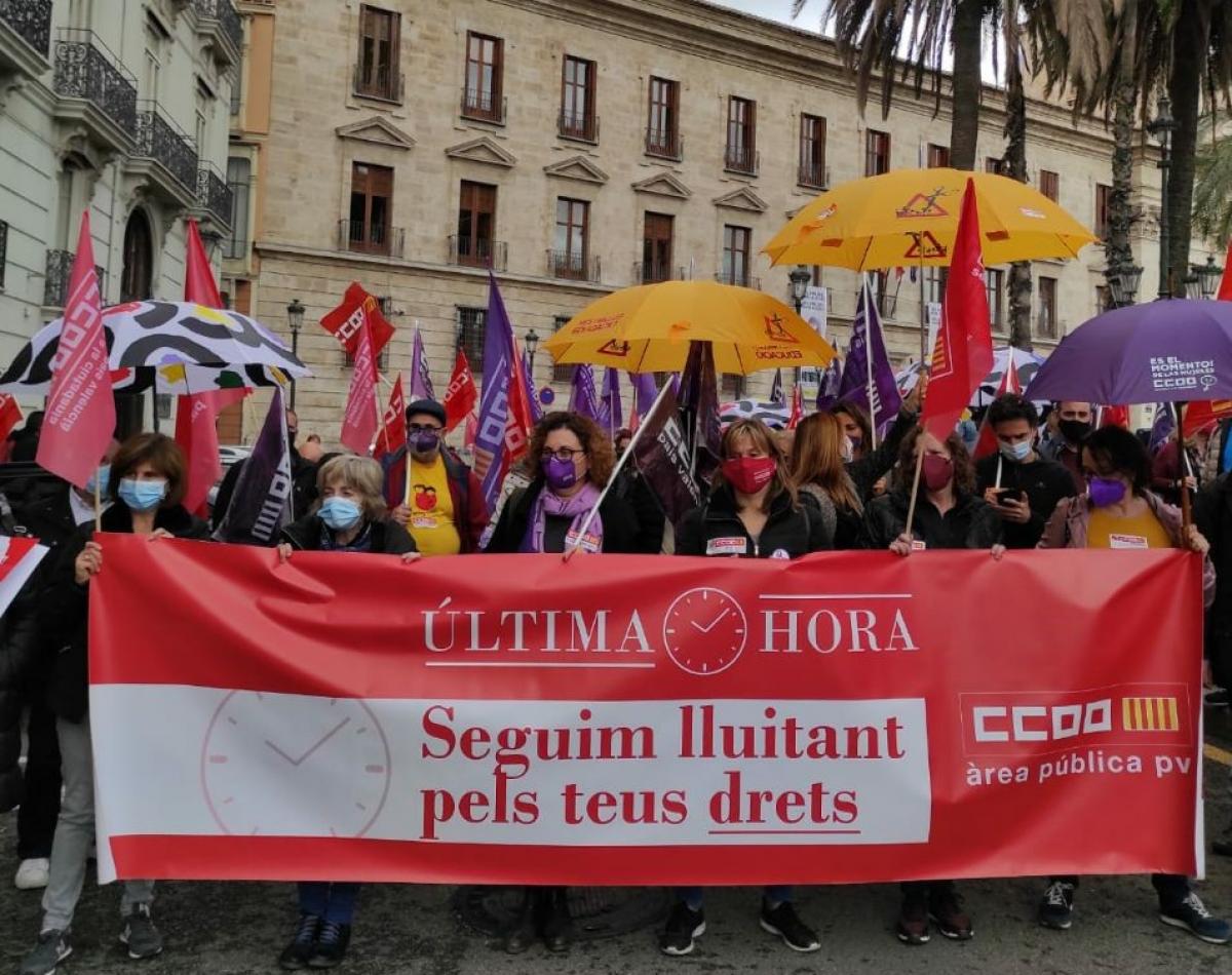 CCOO exige el cumplimiento de los acuerdos y la recuperación de la negociación en el área pública (Comunidad Valenciana).